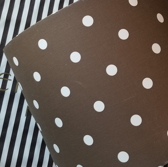 ❗Henri Bendel Style Brown White Polka Dot Lamp Shade❗ - Picture 4 of 7